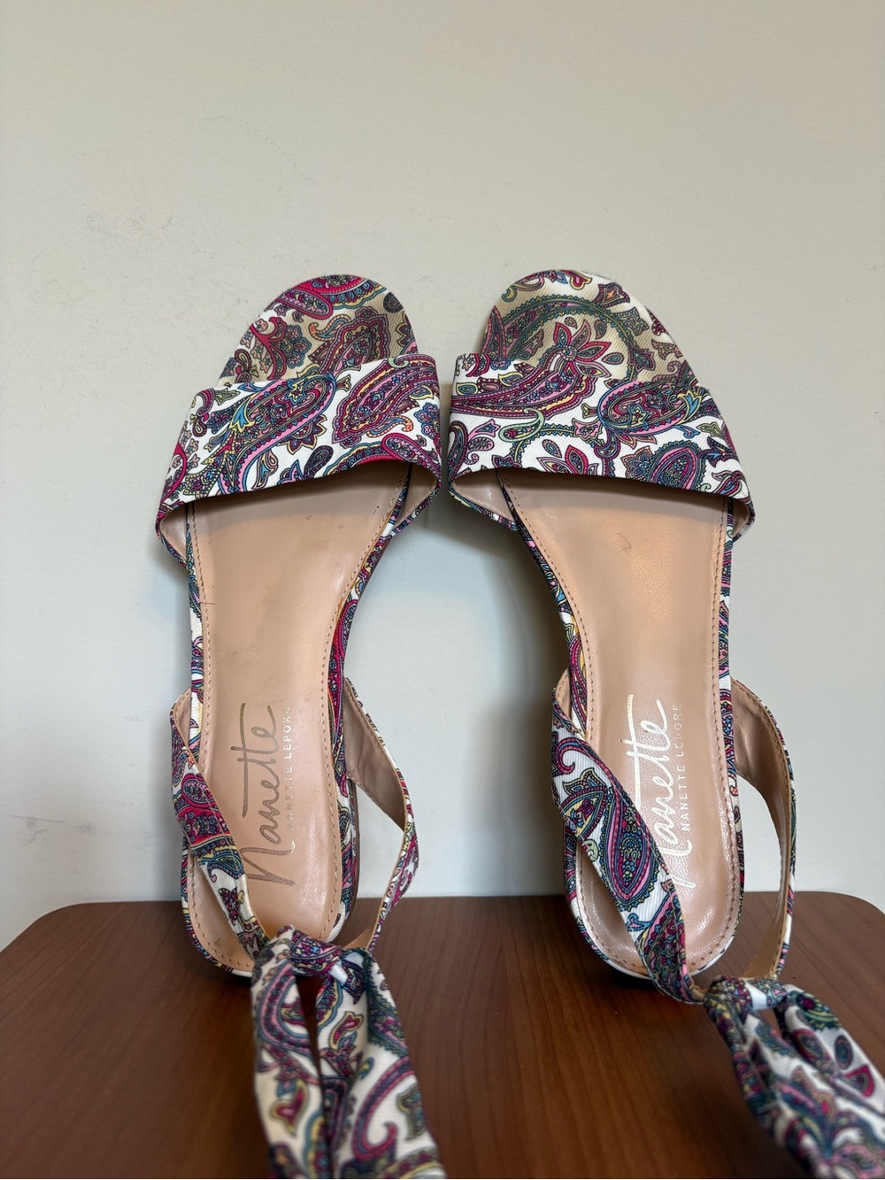Nanette Lepore Paisley Ankle Wrap Sandals size 8 - Picture 3 of 6